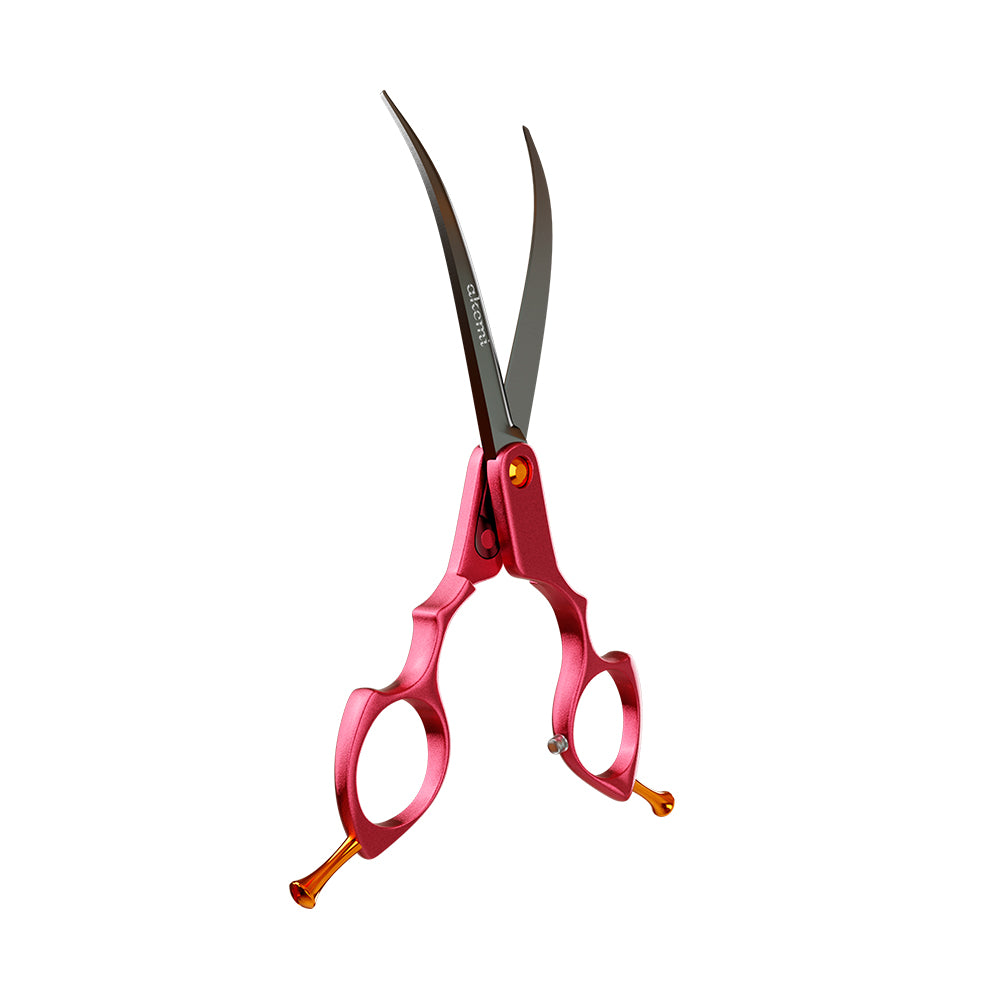 Tesoura Curva 6.5 Alumínio Propetz Akemi - Rosa