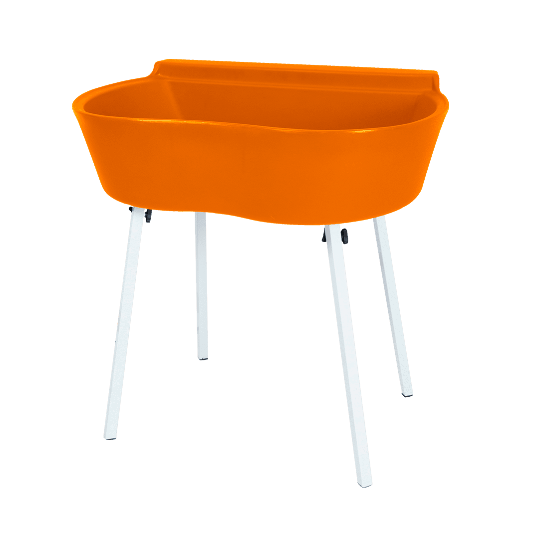 Banheira Rotomoldada Para Banho E Tosa Bybecker Com Suporte - Laranja