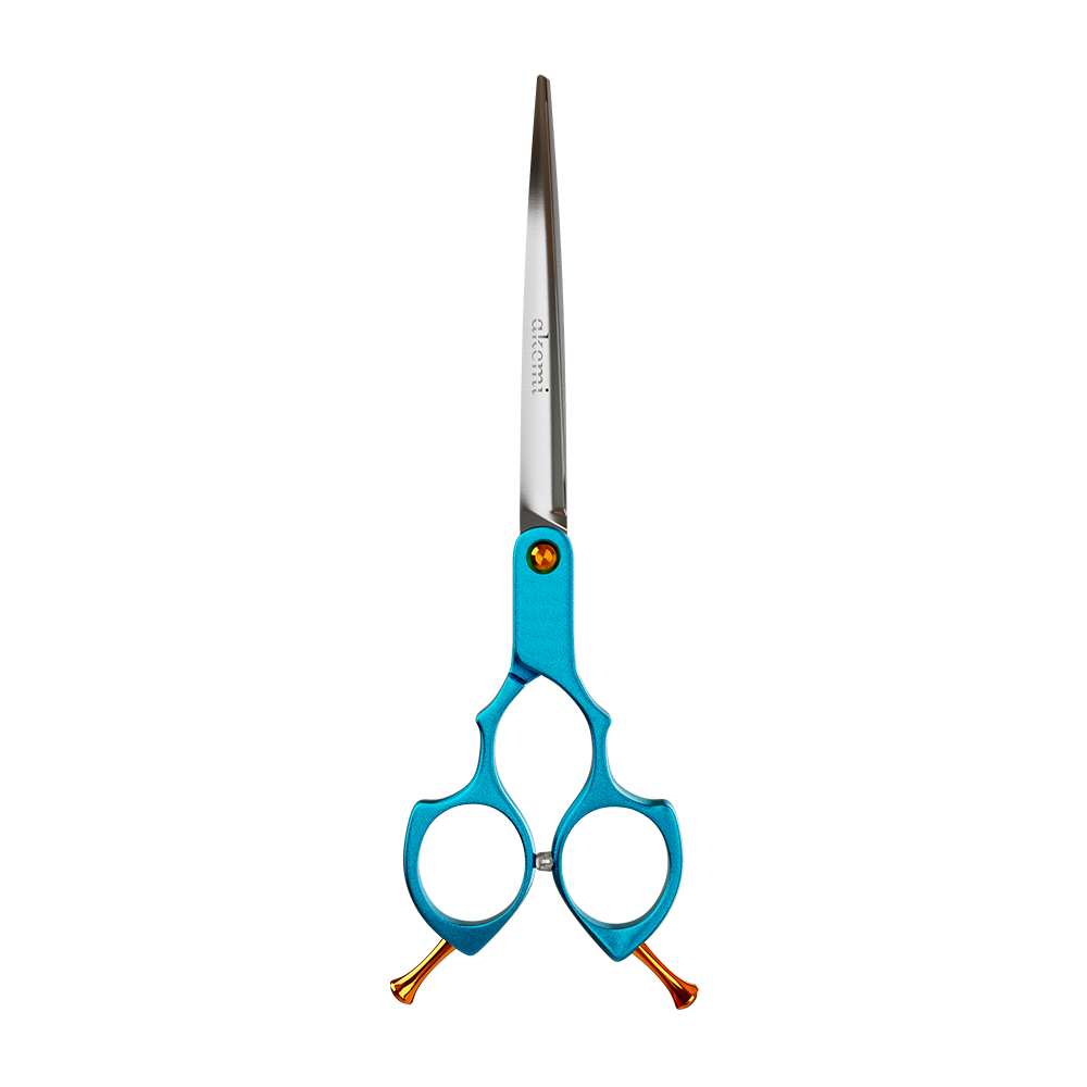 Tesoura Curva 7 Alumínio Propetz Akemi - Azul