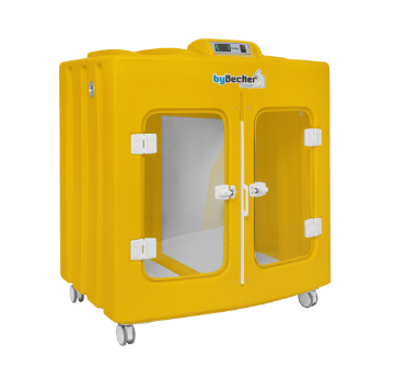 Máquina De Secar Animais Com Rodinhas Bybecker - Spa Pet Amarela