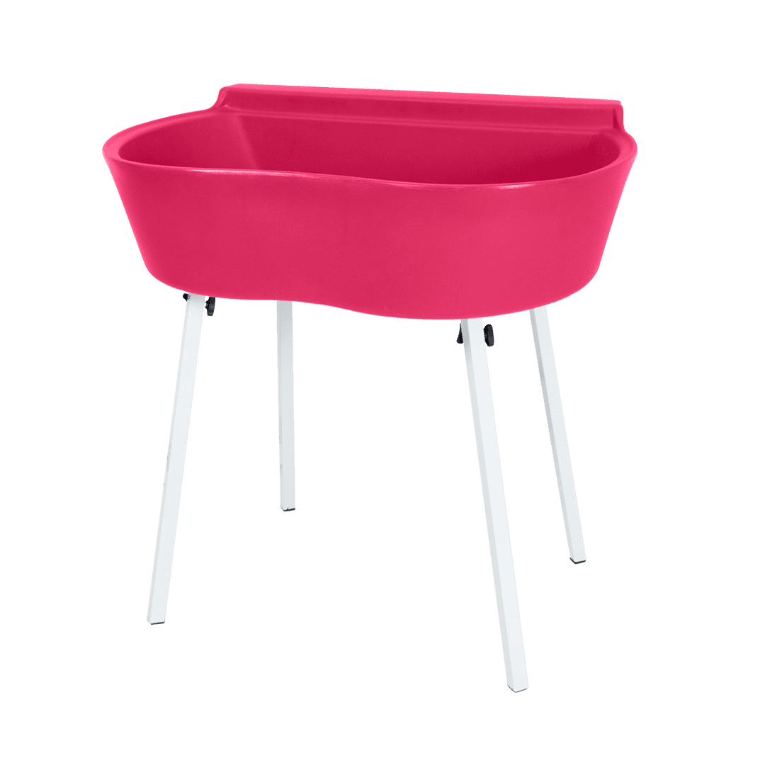 Banheira Rotomoldada Para Banho E Tosa Bybecker Com Suporte - Rosa