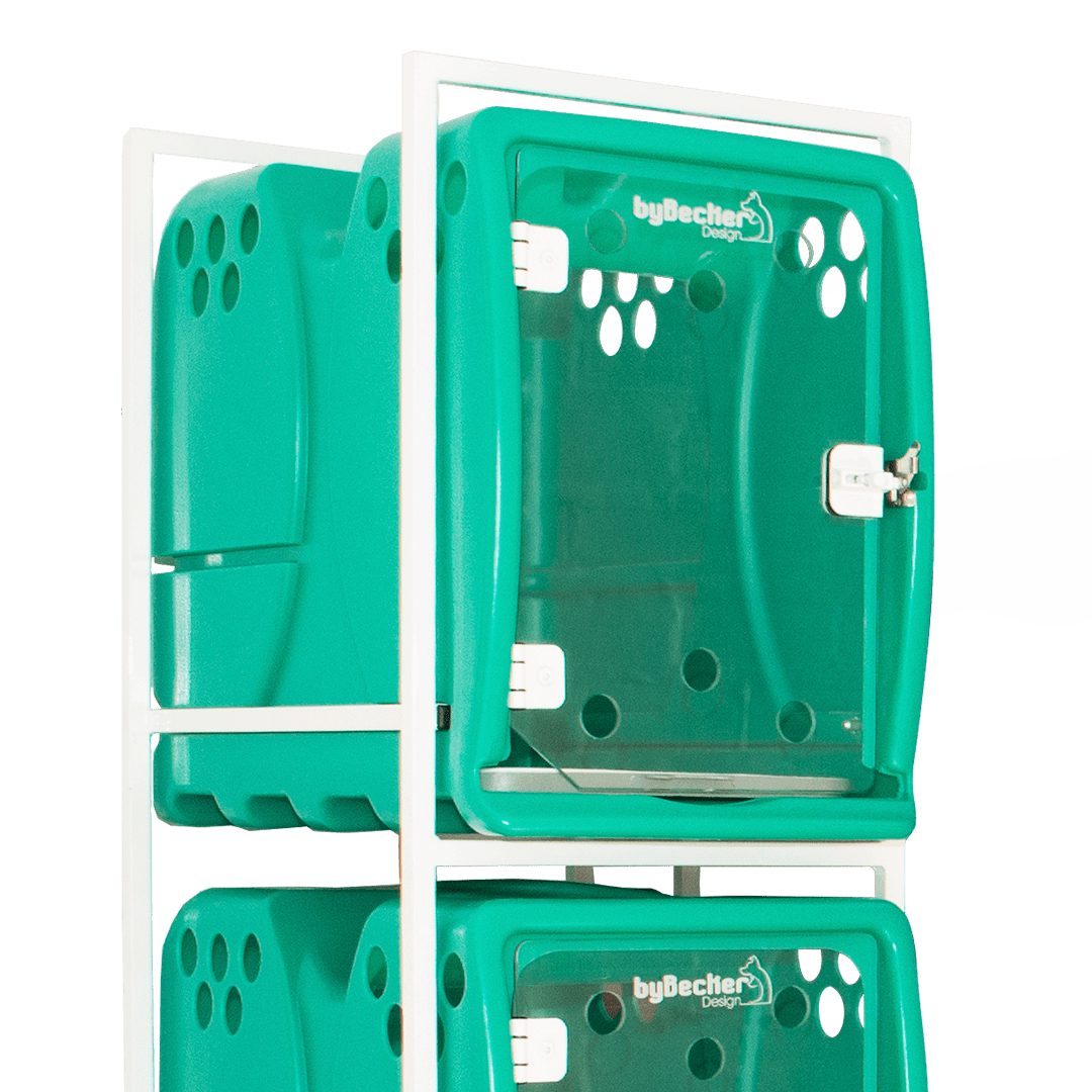 Canil Para Cachorro Rotomoldado 3 Lugares Verde Bybecker