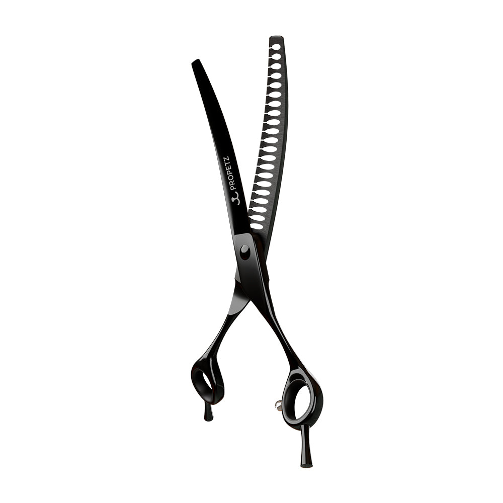 Tesoura Para Tosa Profissional Tubarão Curva 440C 7.5” Super Premium – Propetz