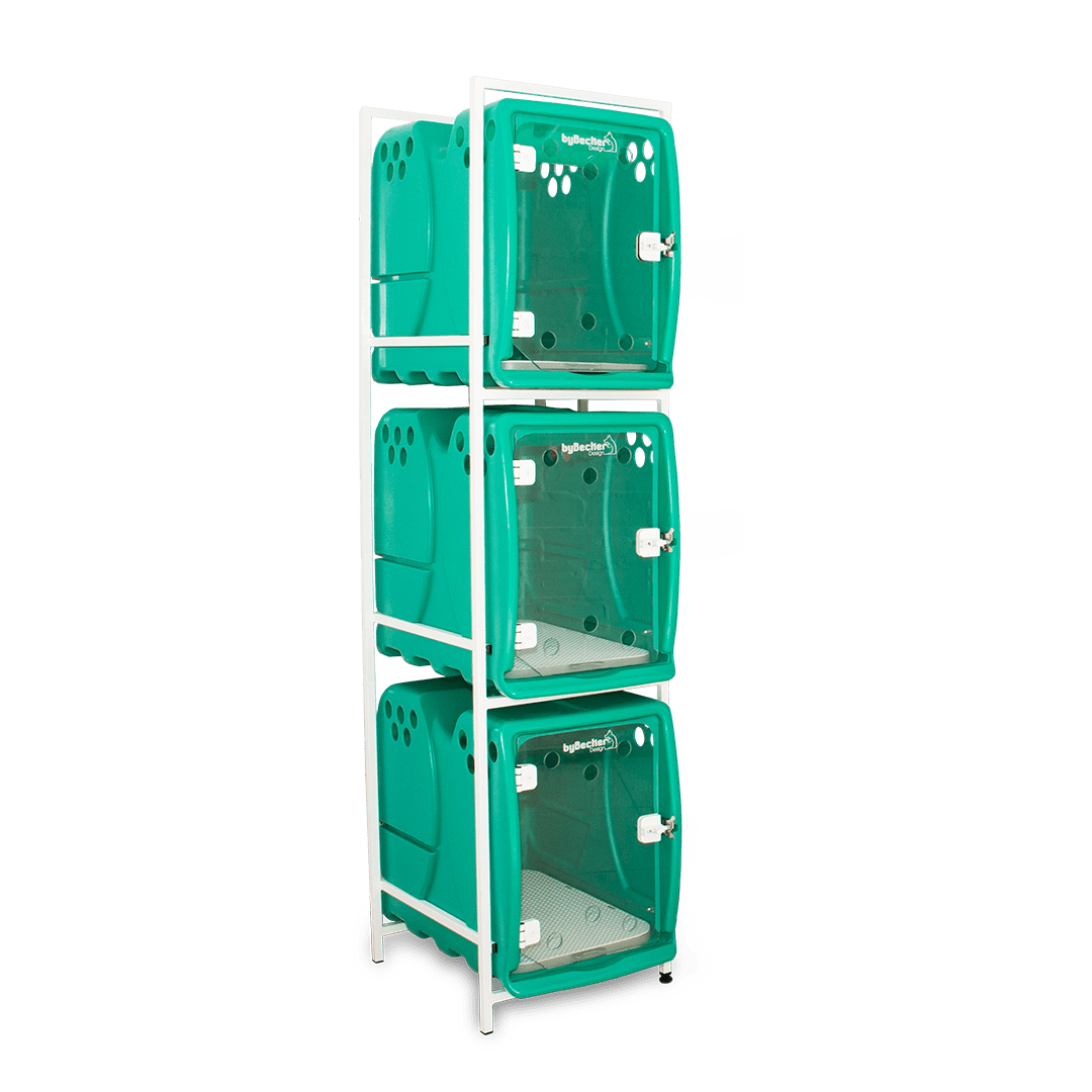 Canil Para Cachorro Rotomoldado 3 Lugares Verde Bybecker