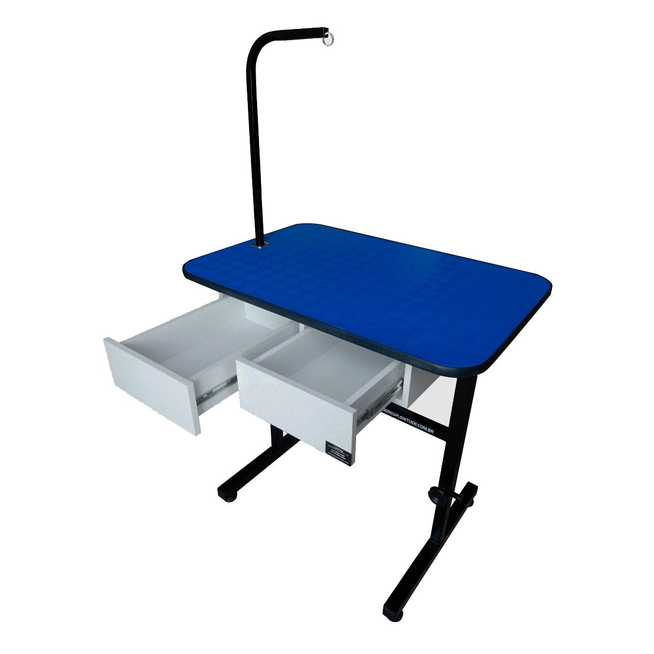 Mesa De Tosa Com Regulagem De Altura, Duas Gavetas E Girafa - Tampo 90X60CM Azul - Plenitude