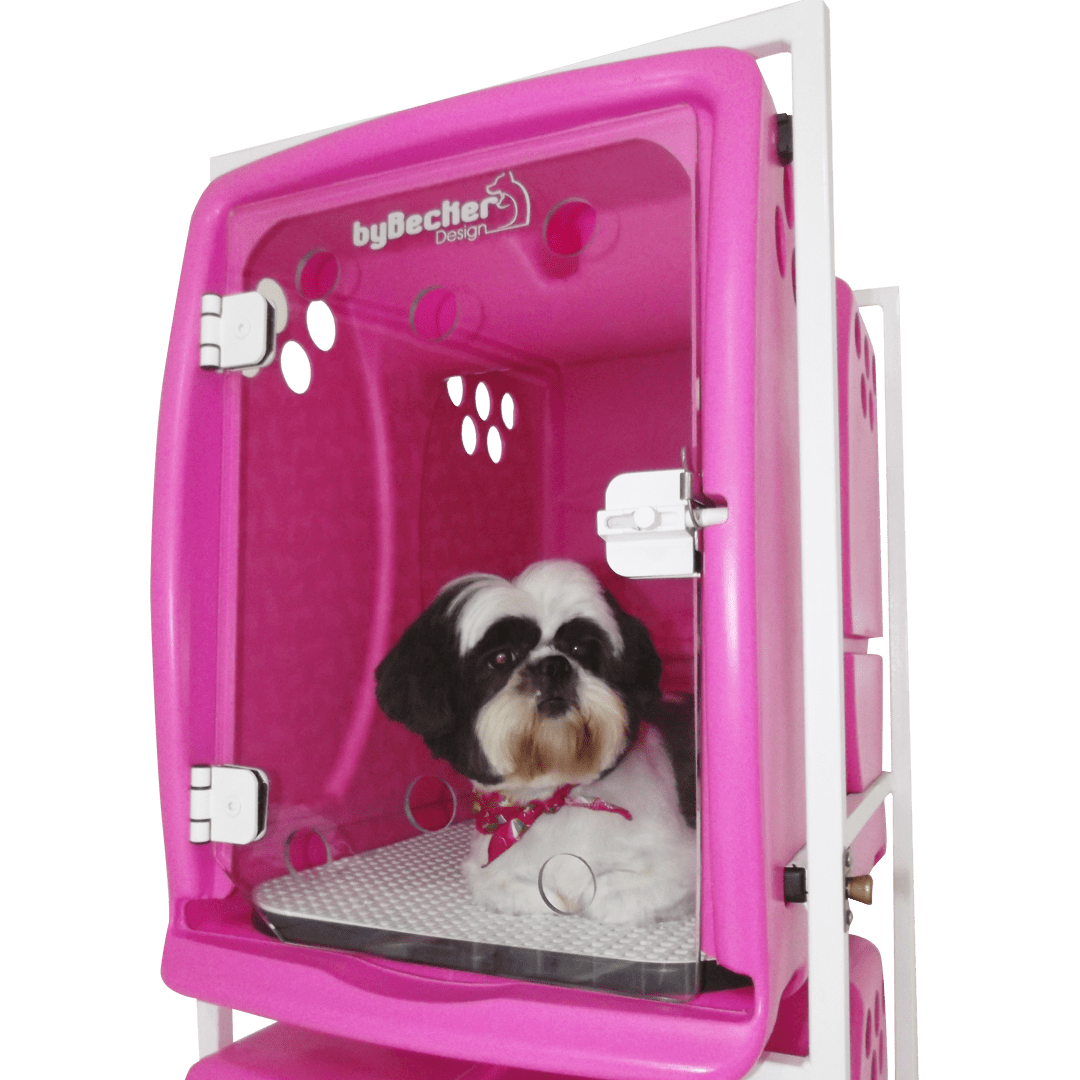 Canil Para Cachorro Rotomoldado 3 Lugares Rosa Bybecker