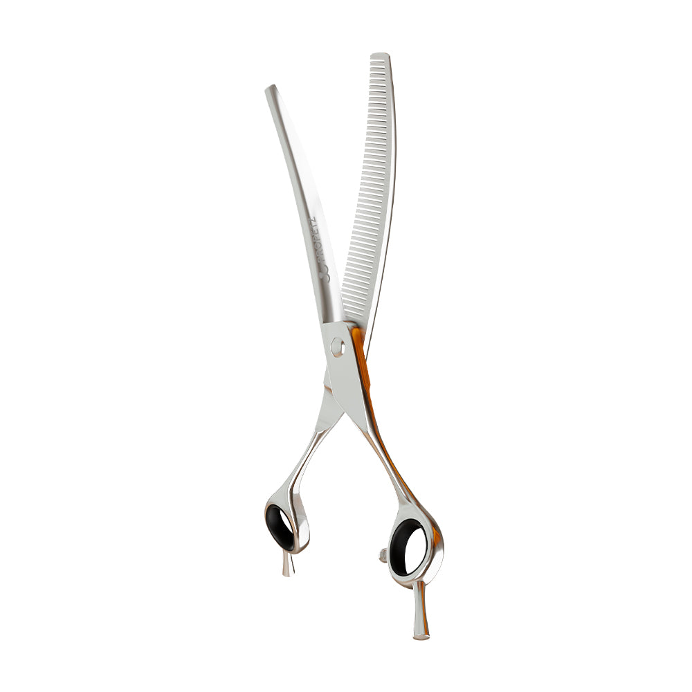Tesoura Para Tosa Profissional Semi-Dentada Curva Chrome 440c 7” Premium – Propetz