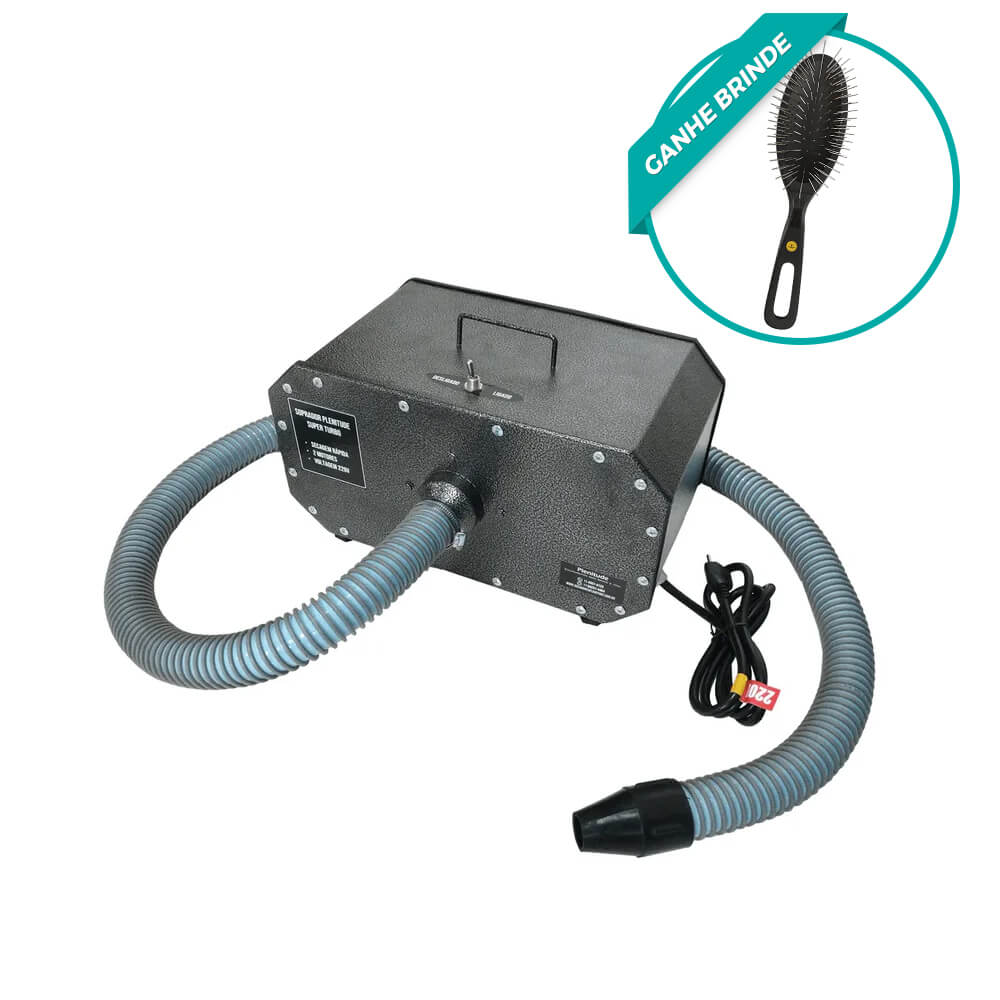 Soprador Silencioso 2 Motores Super Turbo Para Pet Shop E Banho E Tosa Cinza 220V Plenitude