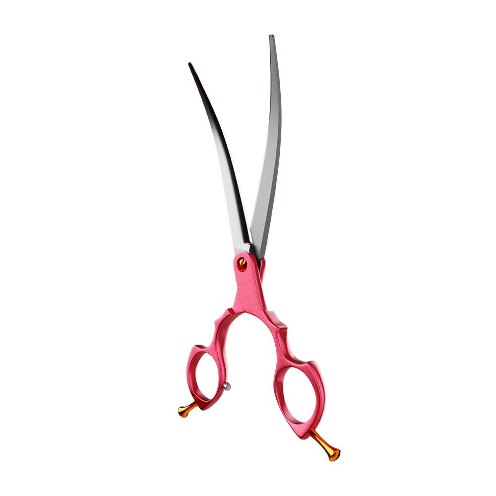 Tesoura Curva 7 Alumínio Propetz Akemi - Rosa