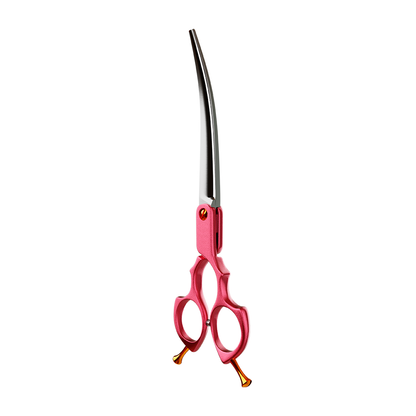 Tesoura Curva 7 Alumínio Propetz Akemi - Rosa