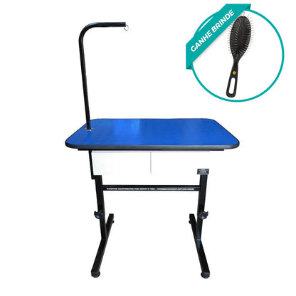 Mesa De Tosa Com Regulagem De Altura, Duas Gavetas E Girafa - Tampo 90X60CM Azul - Plenitude