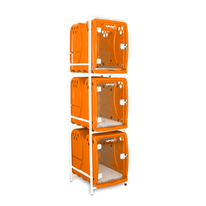 Canil Para Cachorro Rotomoldado 3 Lugares Laranja Bybecker