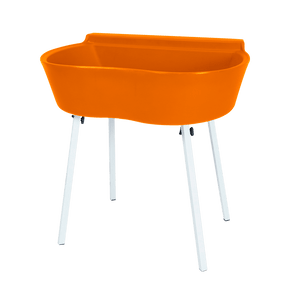 Banheira Rotomoldada Para Banho E Tosa Bybecker Com Suporte - Laranja