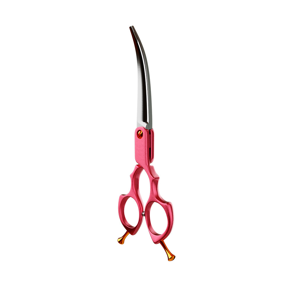 Tesoura Curva 6.5 Alumínio Propetz Akemi - Rosa