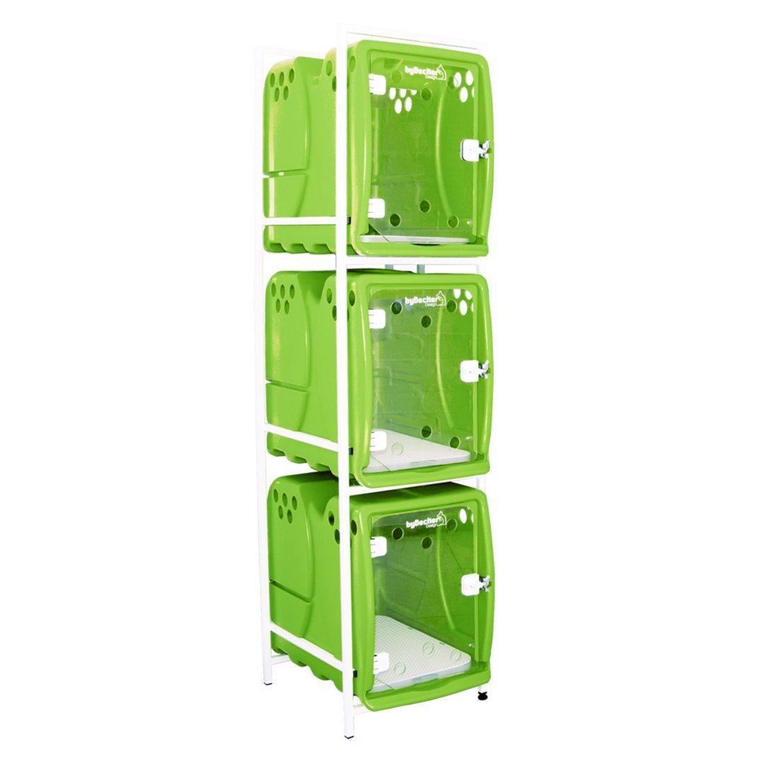 Canil Para Cachorro Rotomoldado 3 Lugares Verde 212 Bybecker