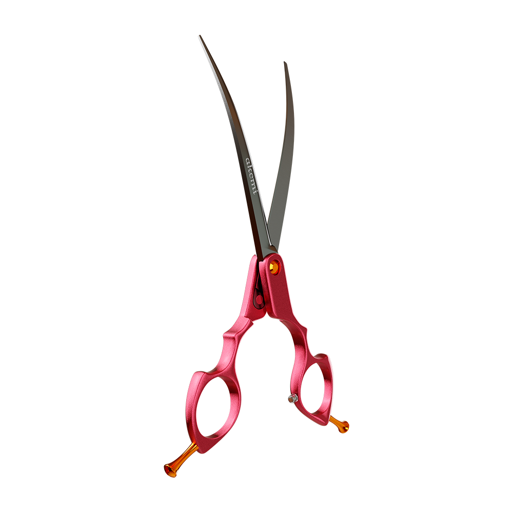 Tesoura Curva 7 Alumínio Propetz Akemi - Rosa