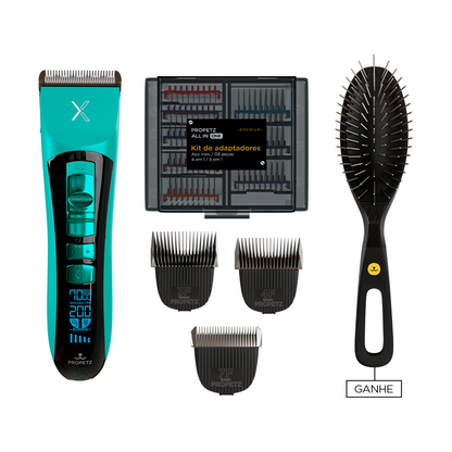 Máquina  de  Tosar  PROX + Kit   de   Adaptadores  All   In  One +   Lâminas   Propetz