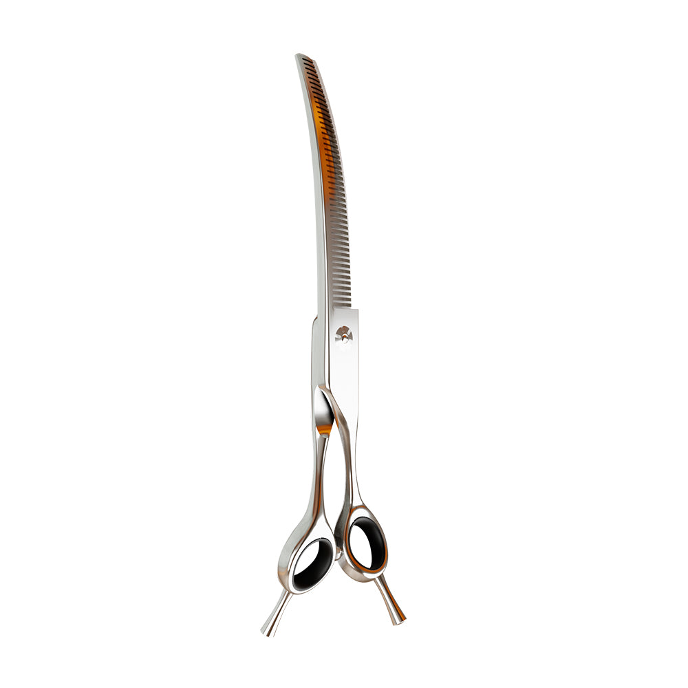 Tesoura Para Tosa Profissional Semi-Dentada Curva Chrome 440c 7” Premium – Propetz
