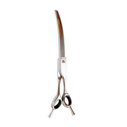 Tesoura Para Tosa Profissional Semi-Dentada Curva Chrome 440c 7” Premium – Propetz