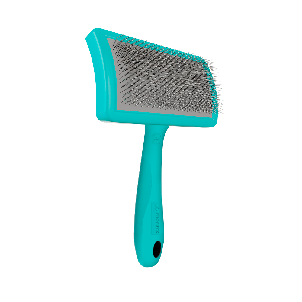 Rasqueadeira Curva C/Bolinha Média Azul Propetz