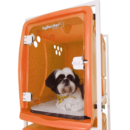 Canil Para Cachorro Rotomoldado 3 Lugares Laranja Bybecker