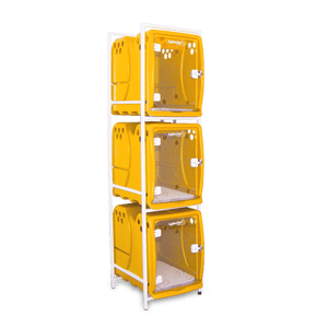 Canil Rotomoldado para Animais, 3 Lugares BYBECKER - Amarelo