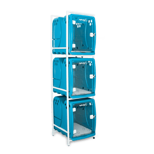 Canil Para Cachorro Rotomoldado 3 Lugares Azul Bybecker