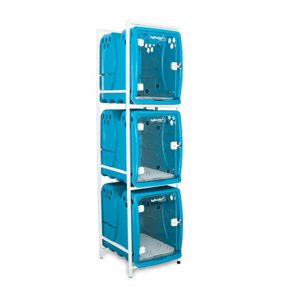 Canil Para Cachorro Rotomoldado 3 Lugares Azul Bybecker