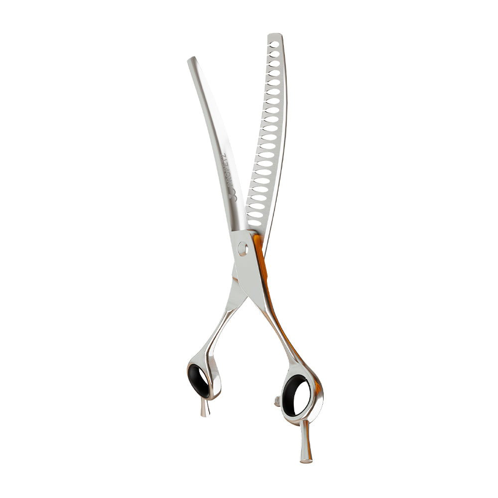 Tesoura Para Tosa Profissional Tubarão Curva Chrome 440c 7.5” Premium – Propetz