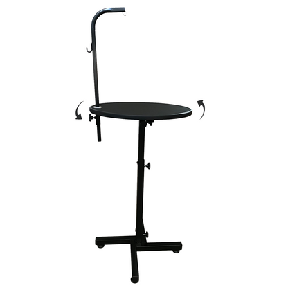 Mesa De Tosa Com Regulagem De Altura, Tampo Redondo Giratório 60X60 Preto - Plenitude