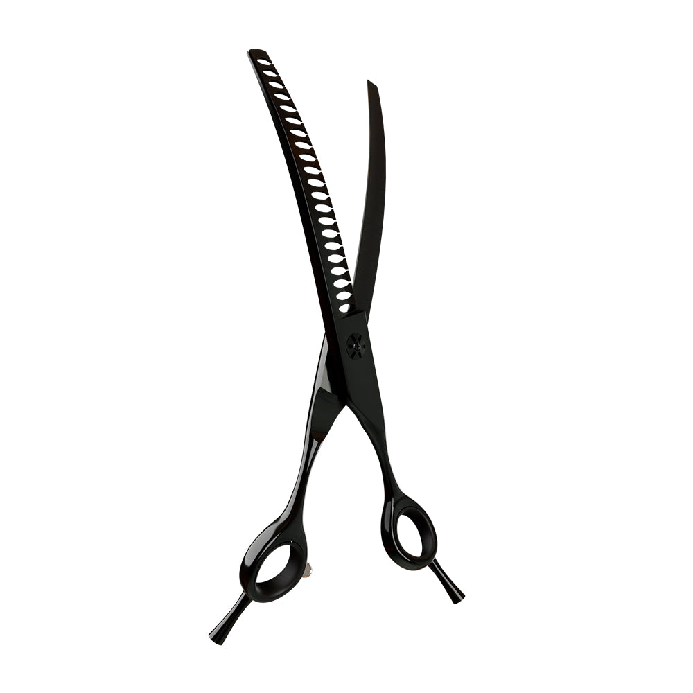 Tesoura Para Tosa Profissional Tubarão Curva 440C 7.5” Super Premium – Propetz