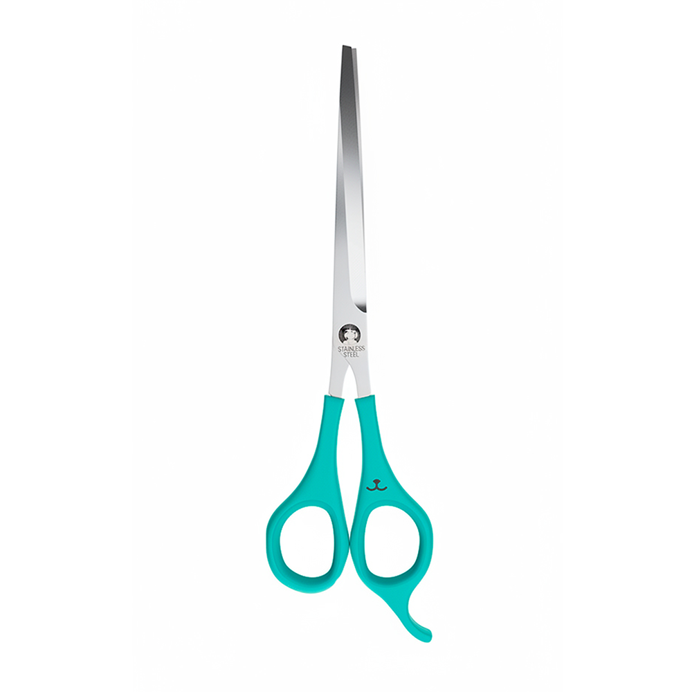 Tesoura Laser Curva 7,5" Azul Propetz