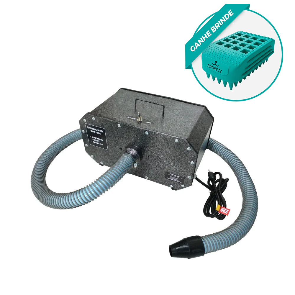 Soprador Silencioso 2 Motores Super Turbo Para Pet Shop E Banho E Tosa Cinza 220V Plenitude