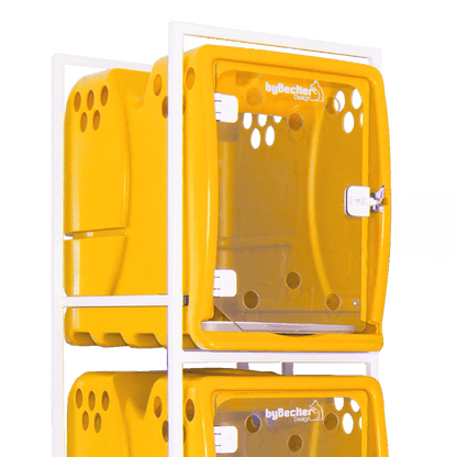 Canil Rotomoldado para Animais, 3 Lugares BYBECKER - Amarelo