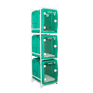 Canil Para Cachorro Rotomoldado 3 Lugares Verde Bybecker