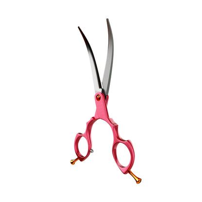 Tesoura Curva 6.5 Alumínio Propetz Akemi - Rosa