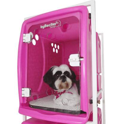 Canil Para Cachorro Rotomoldado 3 Lugares Rosa Bybecker