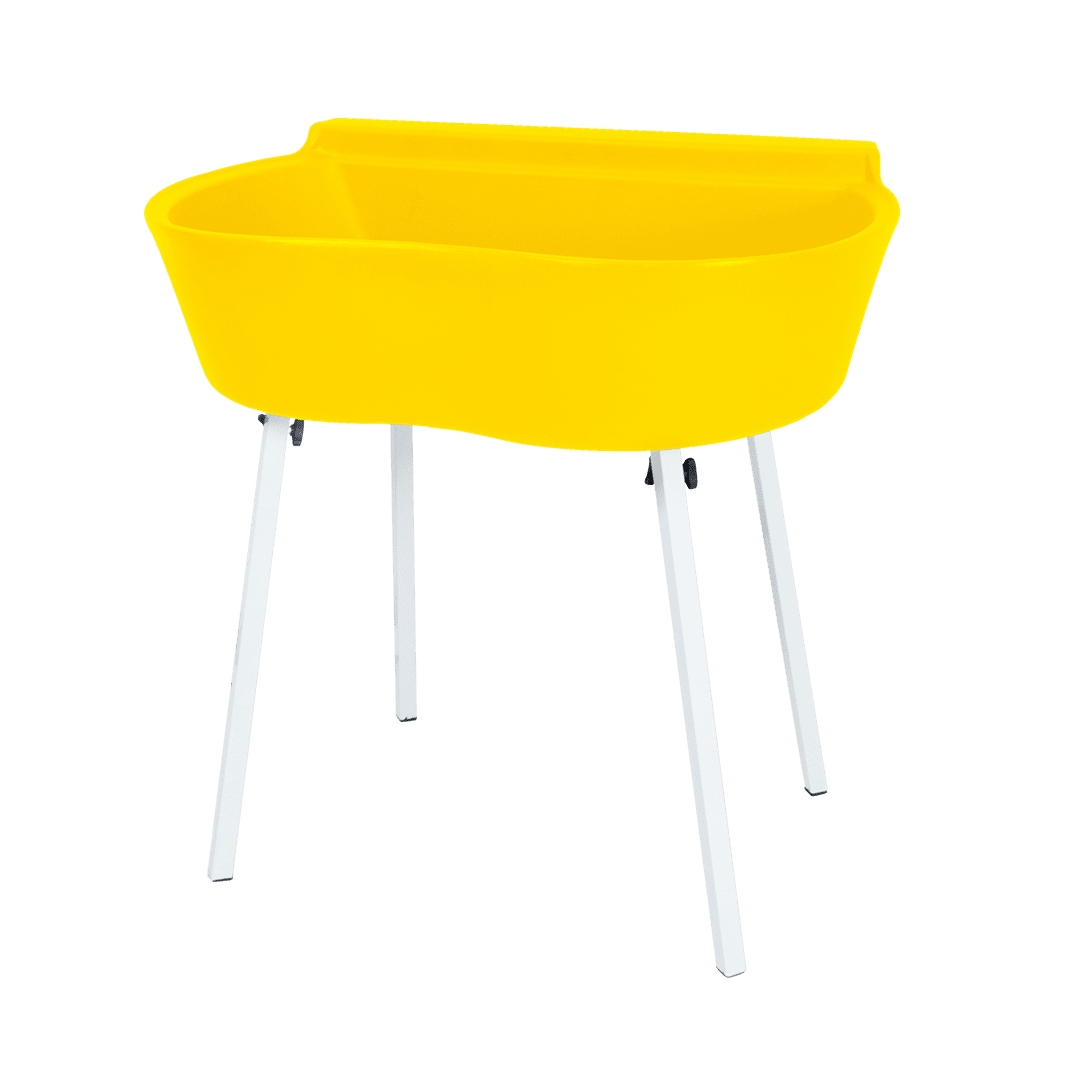 Banheira Rotomoldada Para Banho E Tosa Bybecker Com Suporte - Amarela