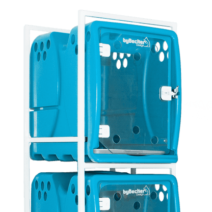 Canil Para Cachorro Rotomoldado 3 Lugares Azul Bybecker