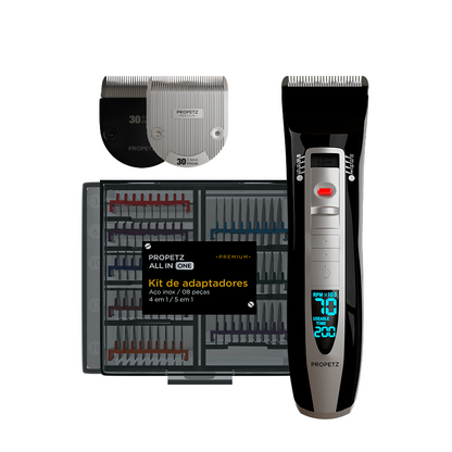 Kit De Adaptadores Pro6 Com Lâmina De Tosa Linha X N° 30 + Máquina De Tosa Pro6 + Lâmina De Tosa Aço Inox Propetz N° 30