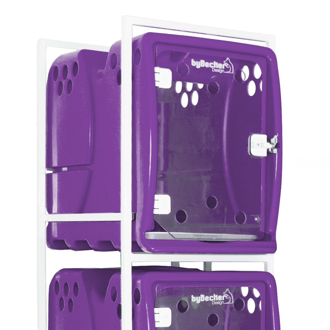 Canil Para Cachorro Rotomoldado 3 Lugares Roxo Bybecker